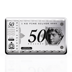 Srebrna Sztabko-Moneta Niue: Silver Note Coinbar 1000g (1kg) NOWOŚĆ