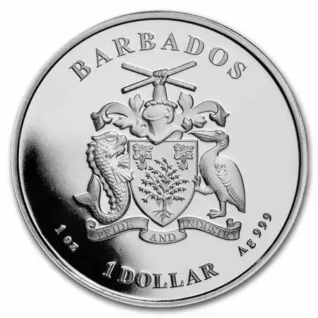 Srebrna Moneta Barbados: Ośmiornica 2022 1 uncja 24h
