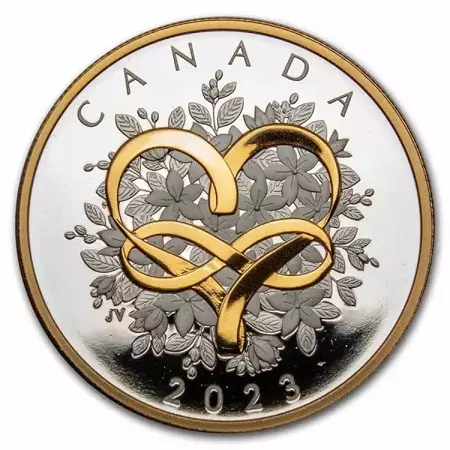 Srebrna Moneta Canada: Celebrate Love $20 Pozłacane Srebro 2023 Proof 24h