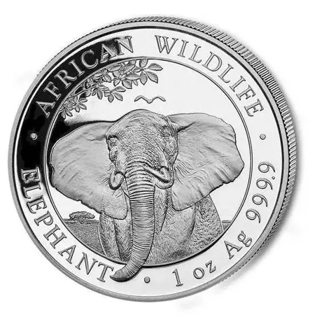 Srebrna Moneta Somalijski Słoń 1 uncja 24h