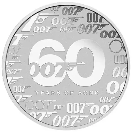 Srebrna Moneta Tuvalu: James Bond 60. rocznica 1 uncja 2022 24h