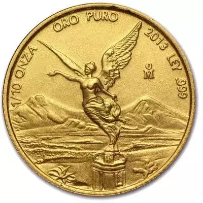 Złota Moneta Meksykańska Bogini Wolności 1/10 uncji 24h