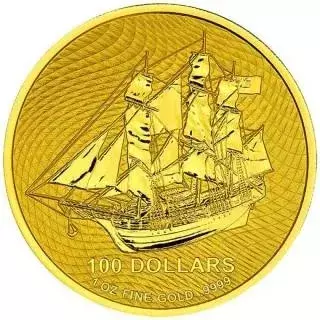 Złota Moneta Wyspy Cooka - HMS Bounty 1 uncja